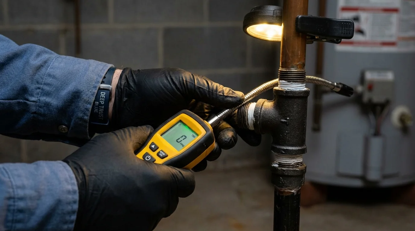 Gas leak detection with electronic sniffer by Johns Plumbing LLC in Tulare