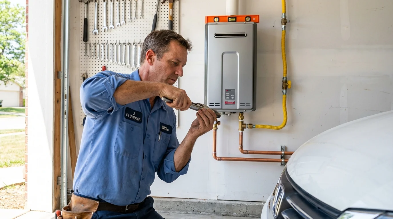 Tankless water heater installation by a Johns Plumbing LLC plumber in Tulare